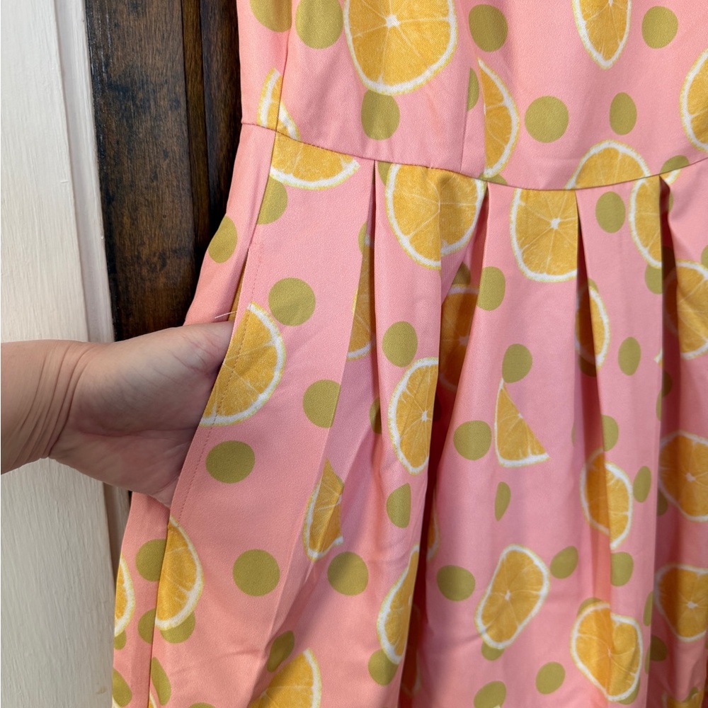 Pink Lemon Print by Dear Creatures Dress - Picture 3 of 4